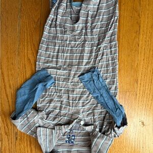 Kickee Pants - Long Sleeve Double Layer Polo Romper boy Parisian Stripe